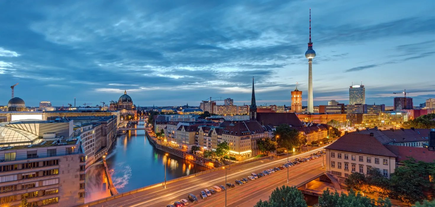 Miðbær Berlínar og sjónvarpsturninn