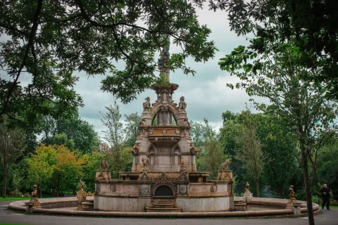 View of the Stewart Memorial Fountain in Glasgow