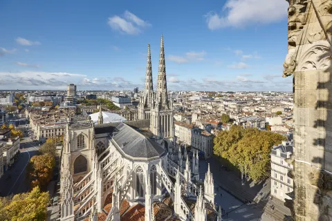 Ancient Saint-André Cathedral in Bordeaux historic center