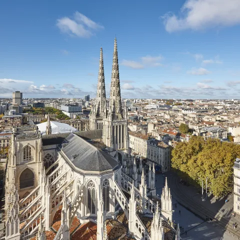 Ancient Saint-André Cathedral in Bordeaux historic center